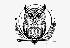The name 'Teagan Christine' with the date 10/20/2022. All hidden and integrated into the design of an owl. tattoo idea