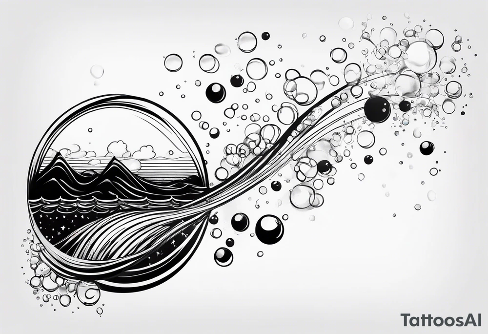 Draw me some magical really simple underwater bubbles and simple stars tattoo idea