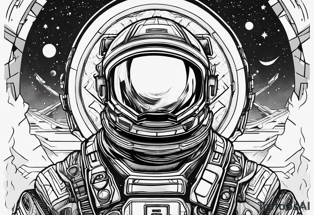 computer, space, fire tattoo idea