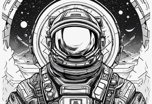 computer, space, fire tattoo idea