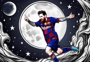 messi stealing the moon tattoo idea