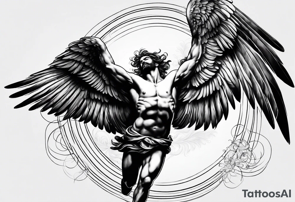 icarus  falling into a rainbow tattoo idea