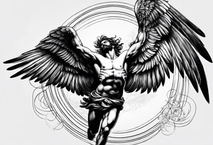 icarus  falling into a rainbow tattoo idea
