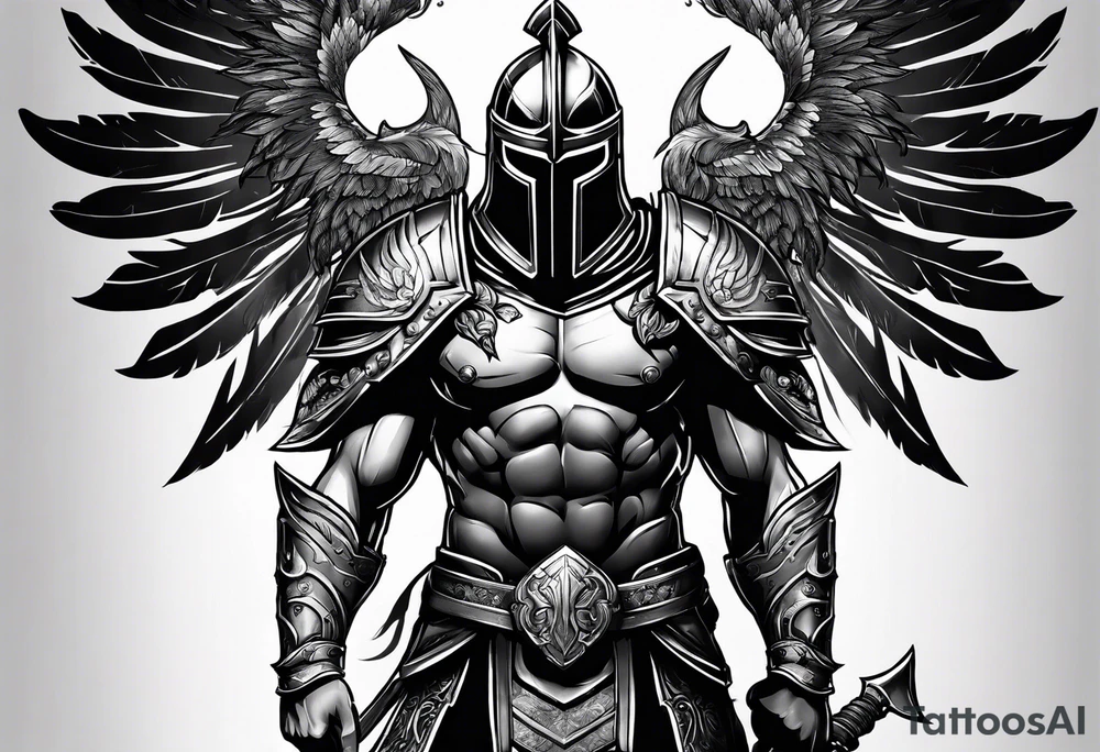 spartan warrior  protection his own tattoo idea