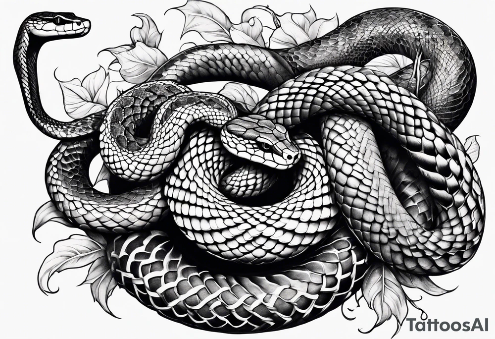 Snake wrapped around a tree tattoo idea