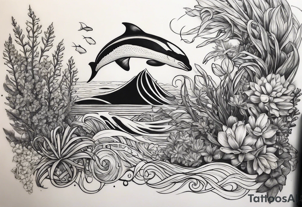 Ocean plant life tattoo idea