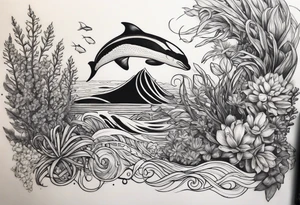 Ocean plant life tattoo idea