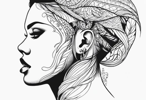 Fierce wold head side view tattoo idea