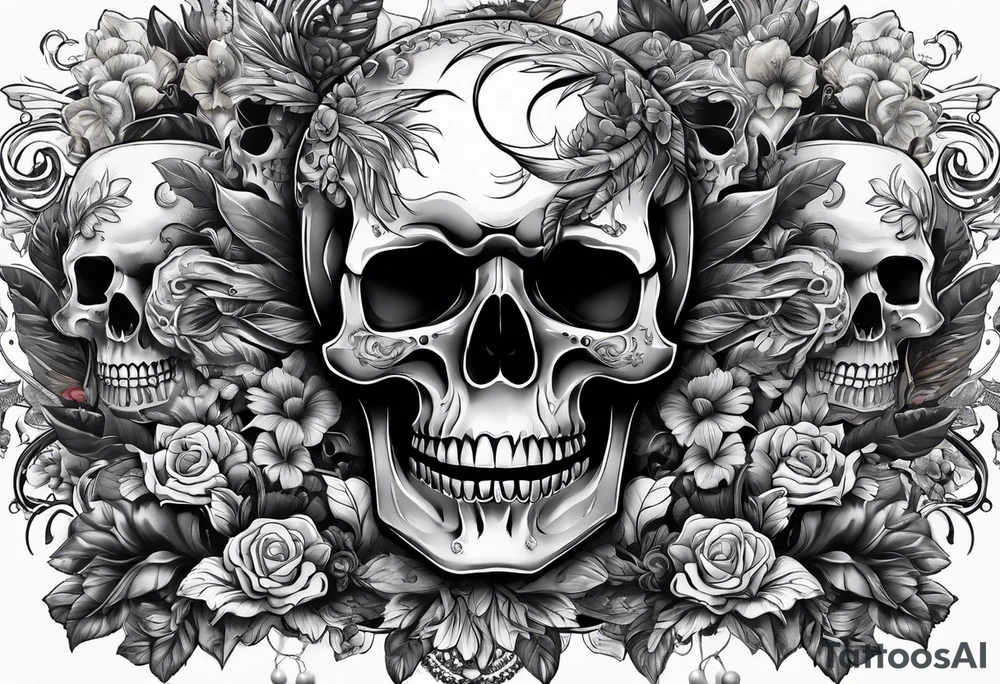 Rich life, skull, car meets, all mixed together tattoo idea