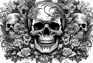 Rich life, skull, car meets, all mixed together tattoo idea