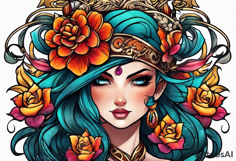 Feminine muscle and power tattoo idea