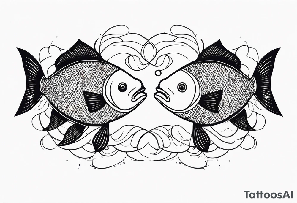 Two coi fish swimming to eachother tattoo idea