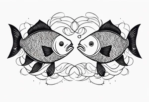 Two coi fish swimming to eachother tattoo idea