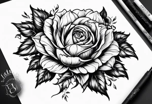 sunflower  rose tattoo idea
