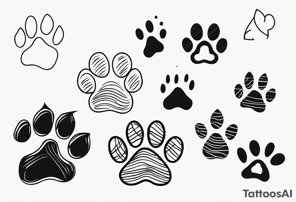 paw prints tattoo idea