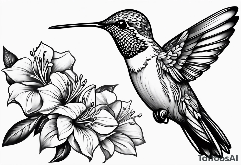 fine line hummingbird tattoo idea