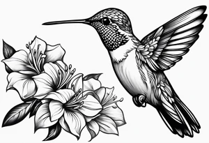 fine line hummingbird tattoo idea
