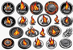 hockey puck with flames on it's side tattoo idea