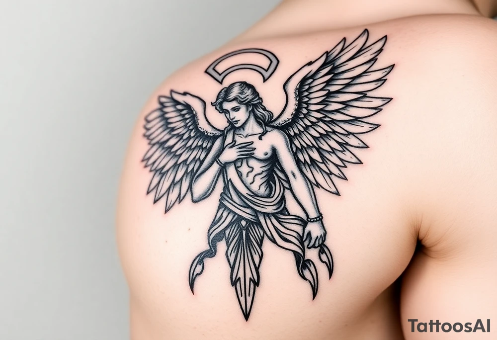 Strong and Powerful archangel saint michael tattoo idea