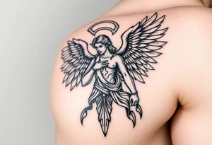 Strong and Powerful archangel saint michael tattoo idea