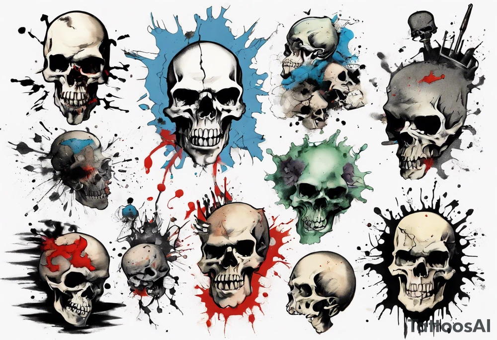 - blot 
- bomb
- atoms splitting
- beauty
- life at a small scale
- man against the world
- doom
- banksy
- no skulls tattoo idea