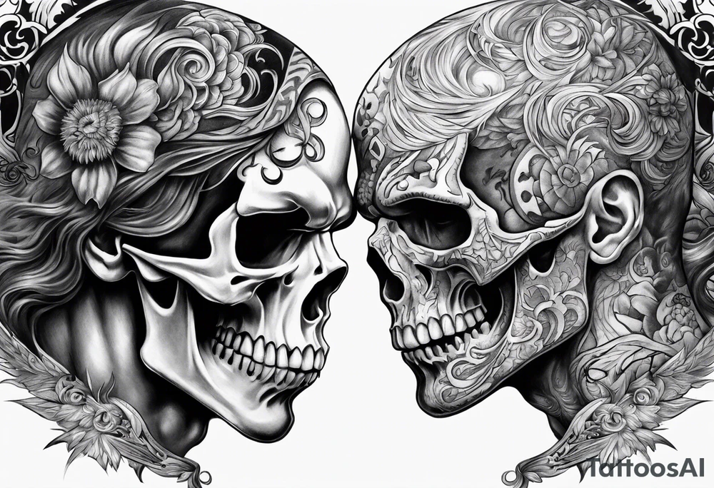 battle between life and death tattoo idea