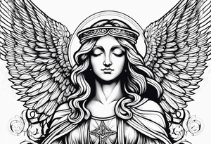 Religious, angel, powerful tattoo idea