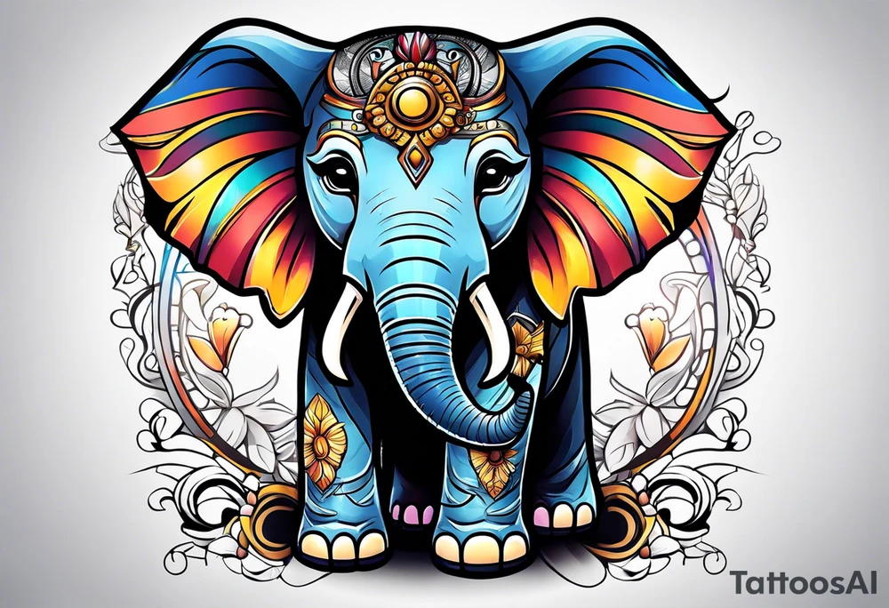 baby elephant tattoo idea