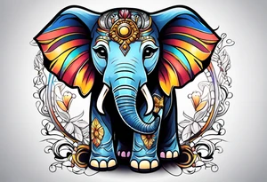 baby elephant tattoo idea