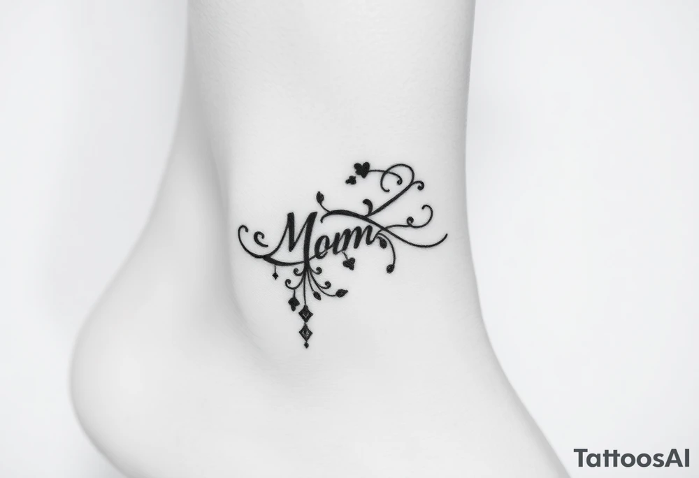 Anklet and charm mother tattoo idea