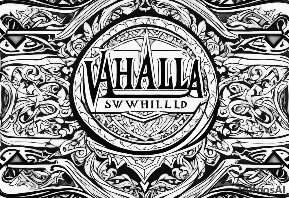 Valhalla sword shield steps tattoo idea