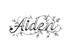 The name Aiden with vines tattoo idea