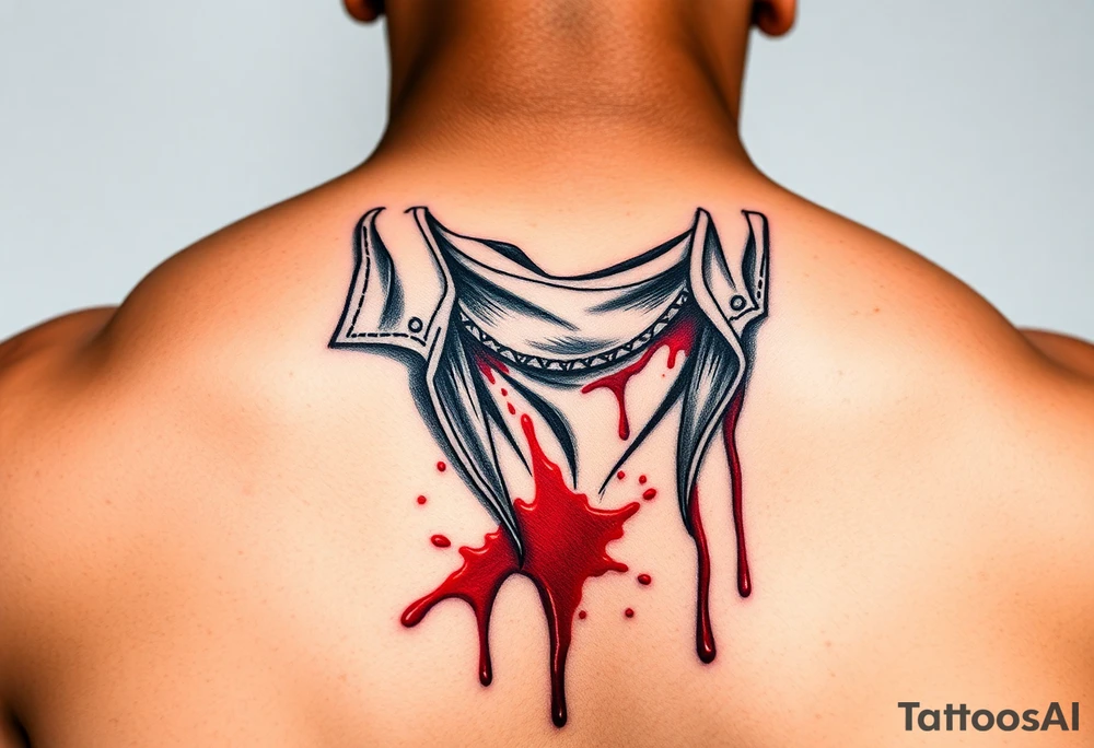 African American gangsta with blood splatter on clothes tattoo idea