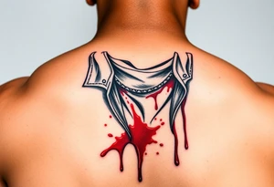 African American gangsta with blood splatter on clothes tattoo idea