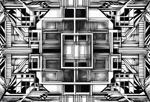 Fractal auto similar squares tattoo idea