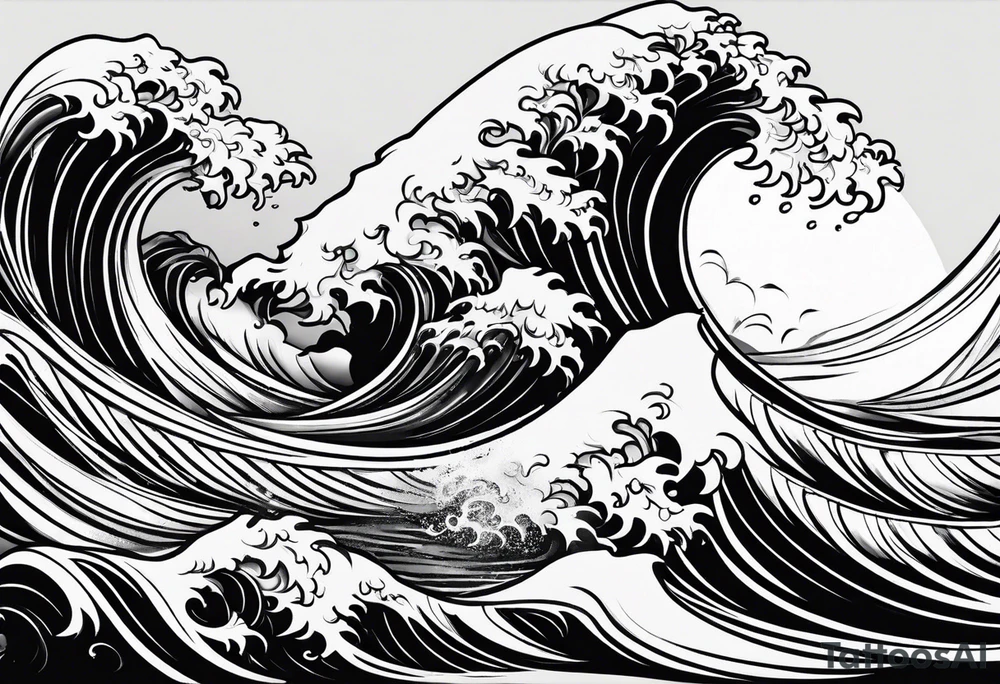 water waves simple tattoo idea