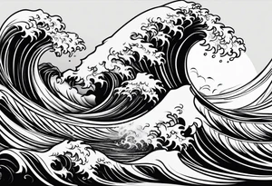 water waves simple tattoo idea