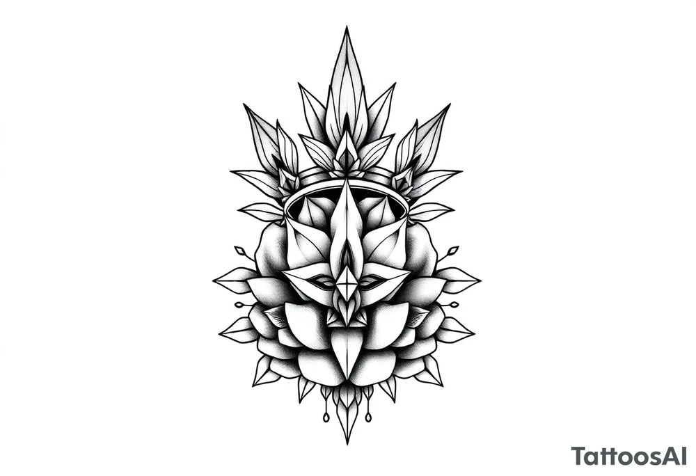 Majestic crown pineapple ,peach vagina,star anus ,diamonds tattoo idea