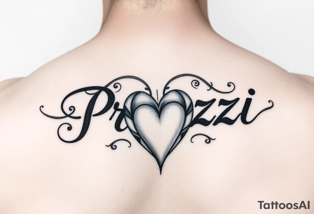 The name prezzi with heart tattoo idea