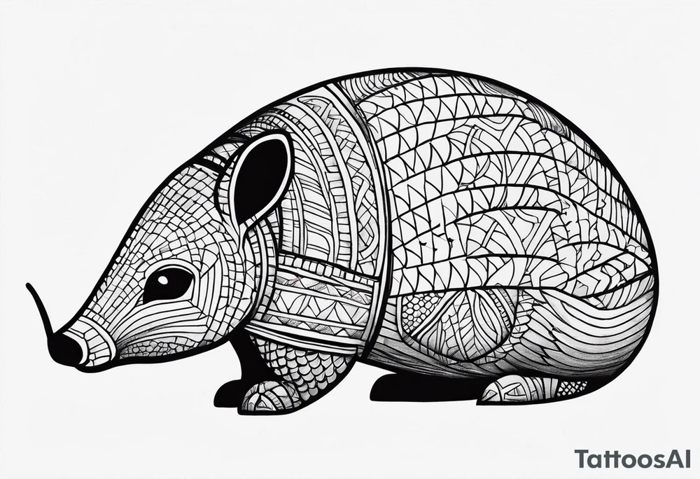 cute armadillo tattoo idea