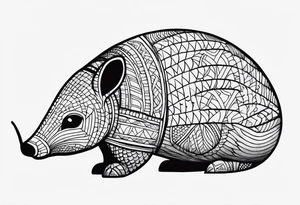 cute armadillo tattoo idea