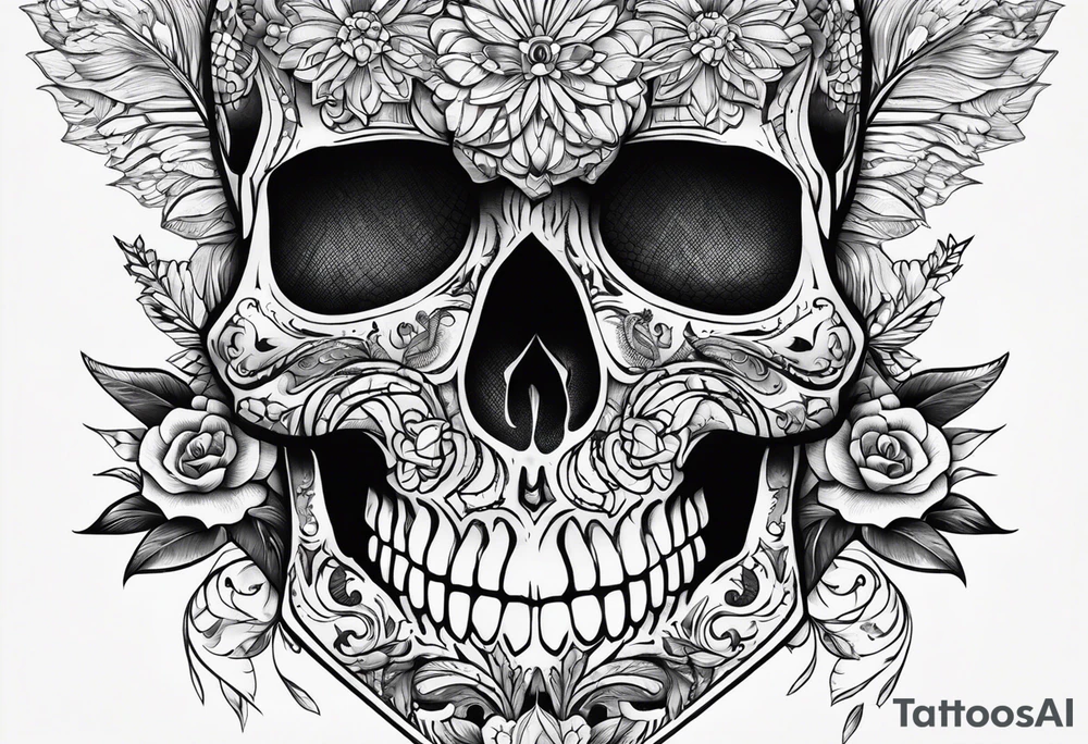 skull tattoo with carnisero tattoo idea