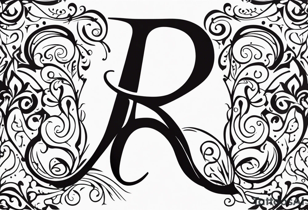 the letters A and R together tattoo idea