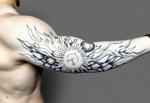 legendary dragonball z scene with energy aura and power effects tattoo idea
