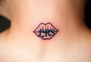 Small Kiss mark with the initials lrs tattoo idea