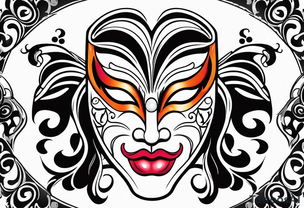 Classic Theatrical mask tattoo idea