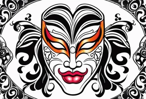 Classic Theatrical mask tattoo idea