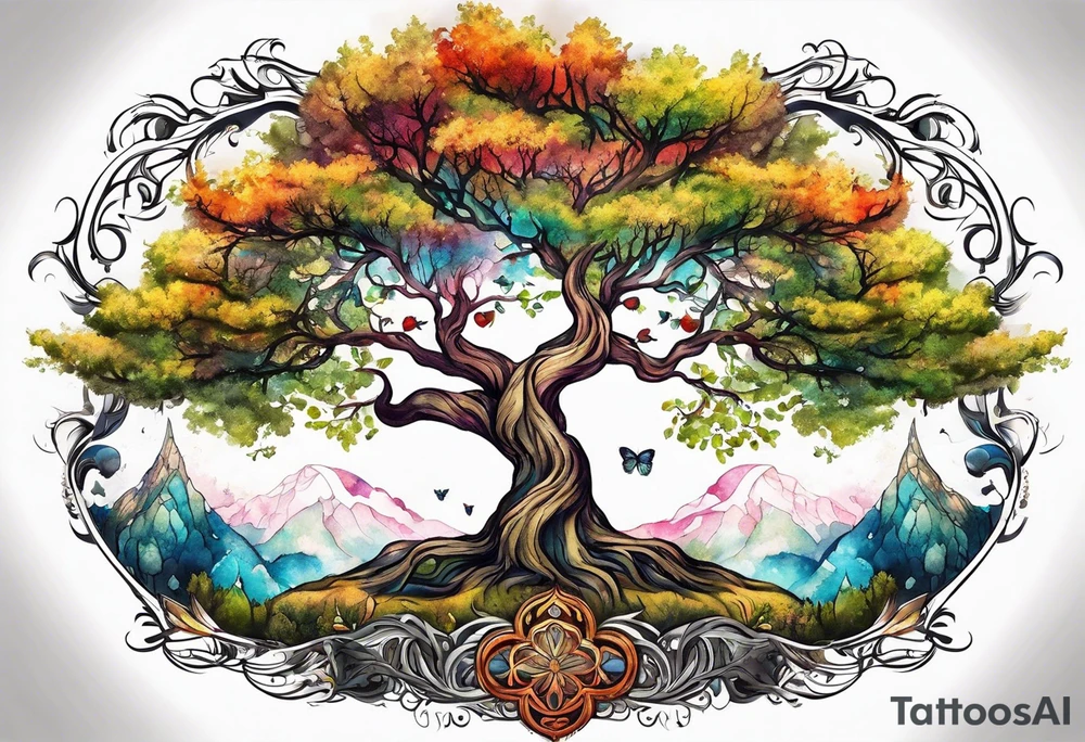 tree of life season tattoo idea