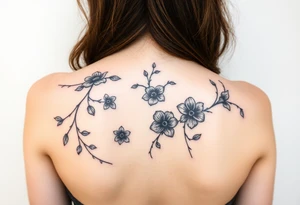 floral vines tattoo idea