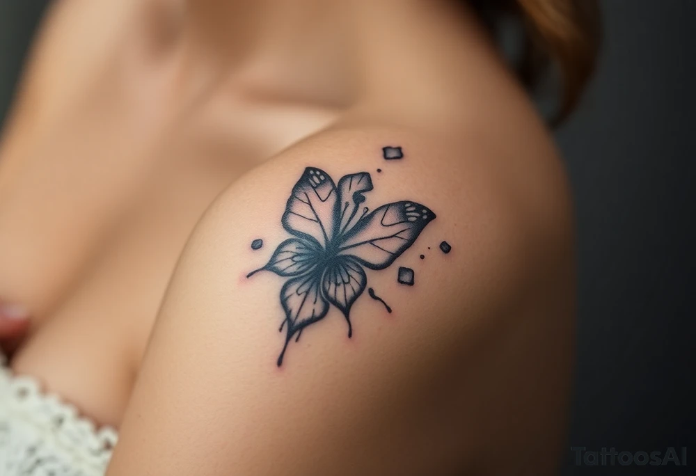 Can you design me a tattoo that represents a woman whose life has been shattered by broken trust, infidelitty, and alcoholism. But everyday she’s working at putting the pieces back together and is held together by her son, and hope for the future tattoo idea